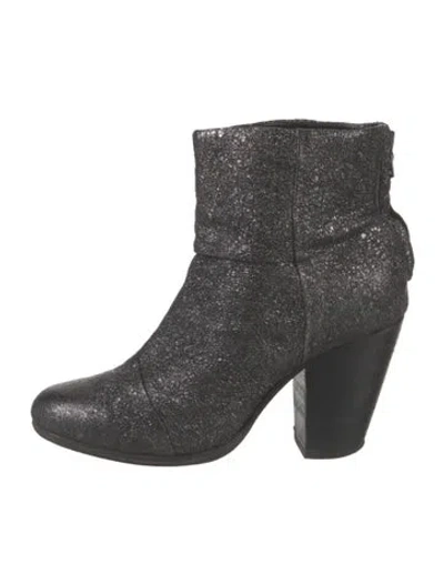 Pre-owned Rag & Bone Leather Glitter Accents Boots In Multi