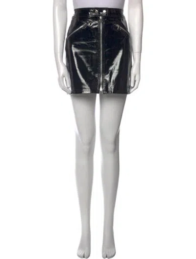 Pre-owned Rag & Bone Leather Knee-length Skirt In Black