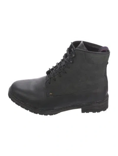 Pre-owned Rag & Bone Leather Lace-up Boots In Black