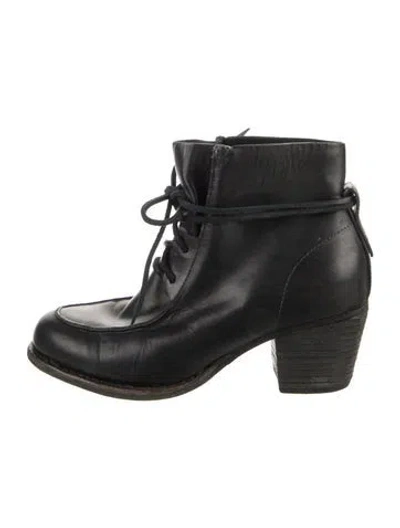 Pre-owned Rag & Bone Leather Lace-up Boots In Black