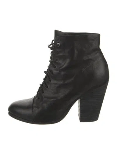 Pre-owned Rag & Bone Leather Lace-up Boots In Black
