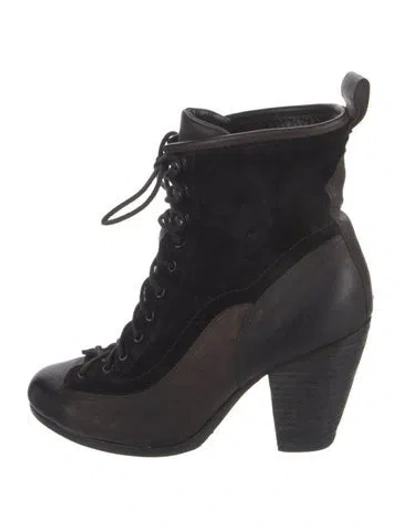 Pre-owned Rag & Bone Leather Lace-up Boots In Black