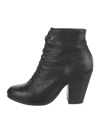 Pre-owned Rag & Bone Leather Lace-up Boots In Black