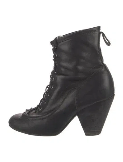 Pre-owned Rag & Bone Leather Lace-up Boots In Black