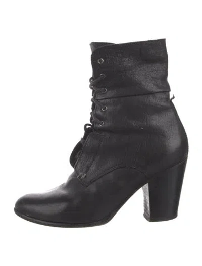 Pre-owned Rag & Bone Leather Lace-up Boots In Black