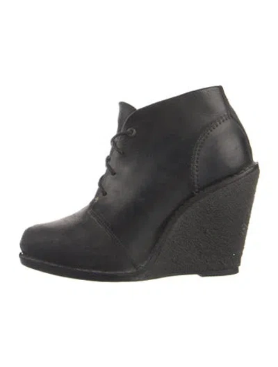 Pre-owned Rag & Bone Leather Lace-up Boots In Black