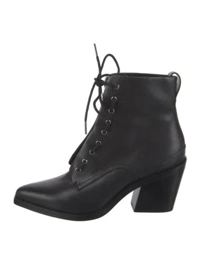 Pre-owned Rag & Bone Leather Lace-up Boots In Black