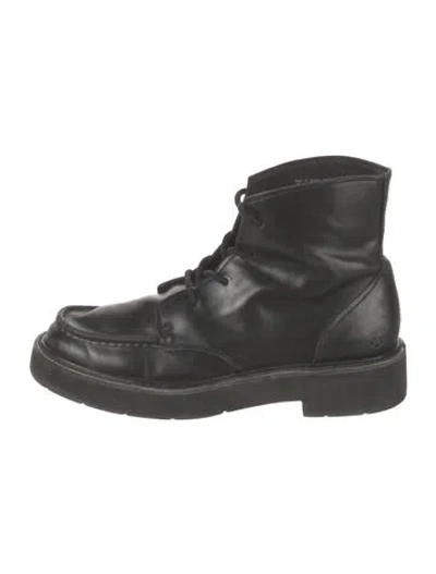 Pre-owned Rag & Bone Leather Lace-up Boots In Black