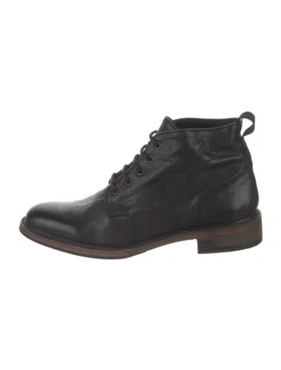 Pre-owned Rag & Bone Leather Lace-up Boots In Black