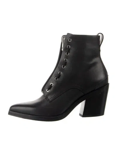 Pre-owned Rag & Bone Leather Lace-up Boots In Black