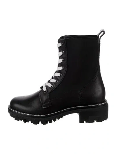 Pre-owned Rag & Bone Leather Lace-up Boots In Black