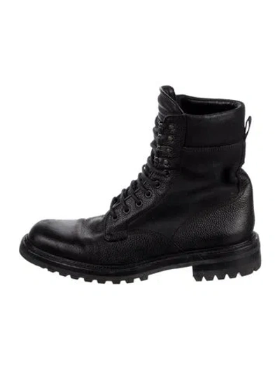 Pre-owned Rag & Bone Leather Lace-up Boots In Black