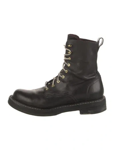 Pre-owned Rag & Bone Leather Lace-up Boots In Black