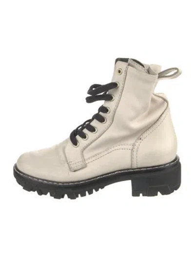 Pre-owned Rag & Bone Leather Lace-up Boots In Neutrals