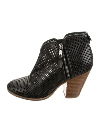 Pre-owned Rag & Bone Leather Lasercut Accents In Black