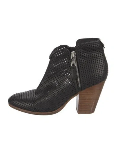 Pre-owned Rag & Bone Leather Lasercut Accents Boots In Black
