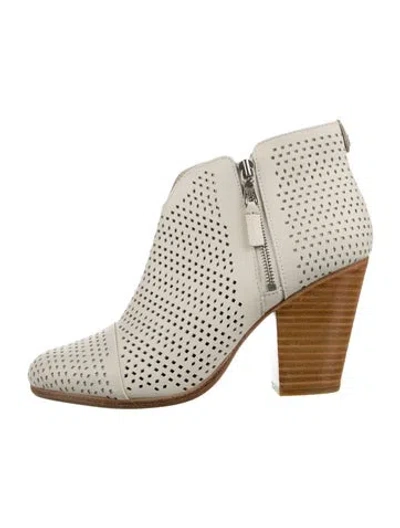 Pre-owned Rag & Bone Leather Lasercut Accents Boots In Neutral