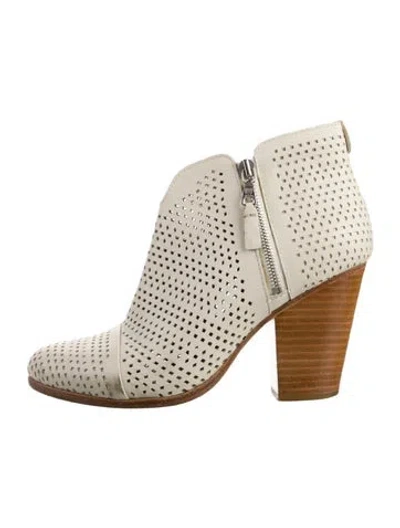 Pre-owned Rag & Bone Leather Lasercut Accents Boots In White