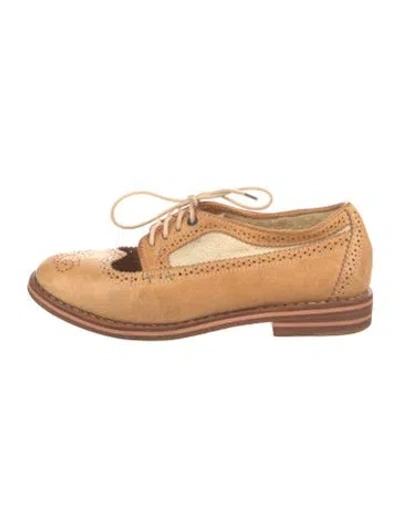 Pre-owned Rag & Bone Leather Lasercut Accents Oxfords In Neutral