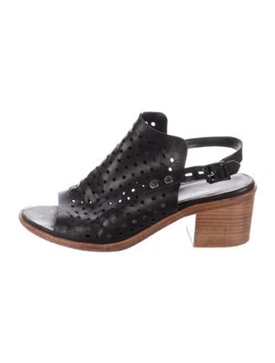 Pre-owned Rag & Bone Leather Lasercut Accents Sandals In Blue
