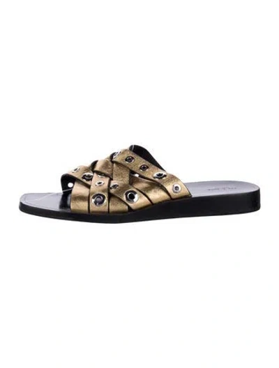 Pre-owned Rag & Bone Leather Lasercut Accents Slides In Multi