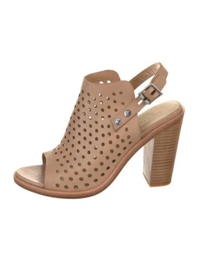 Pre-owned Rag & Bone Leather Lasercut Accents Slingback Pumps In Neutral