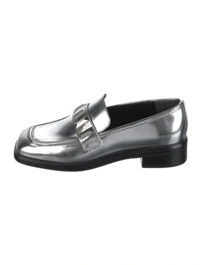 Pre-owned Rag & Bone Leather Loafers In Black/silver