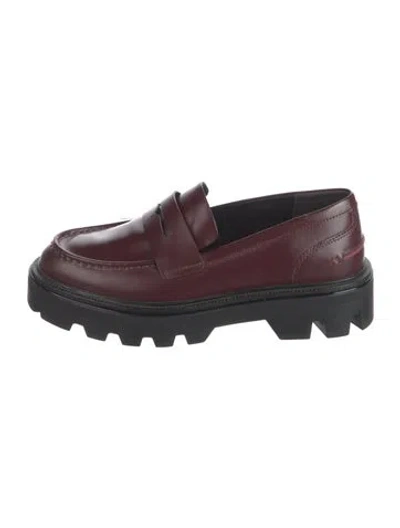 Pre-owned Rag & Bone Leather Loafers In Burgundy
