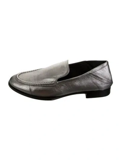 Pre-owned Rag & Bone Leather Loafers In Metallic/silver