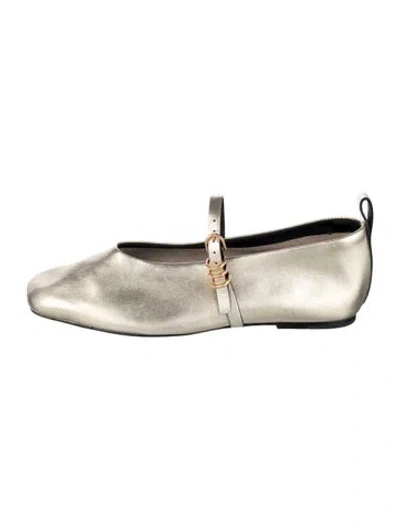 Pre-owned Rag & Bone Leather Mary Jane Flats In Gold