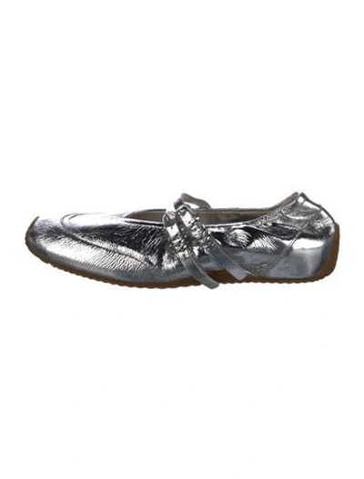 Pre-owned Rag & Bone Leather Mary Jane Flats In Silver