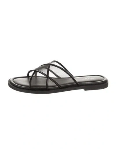 Pre-owned Rag & Bone Leather Mesh Accents Slingback Sandals In Black