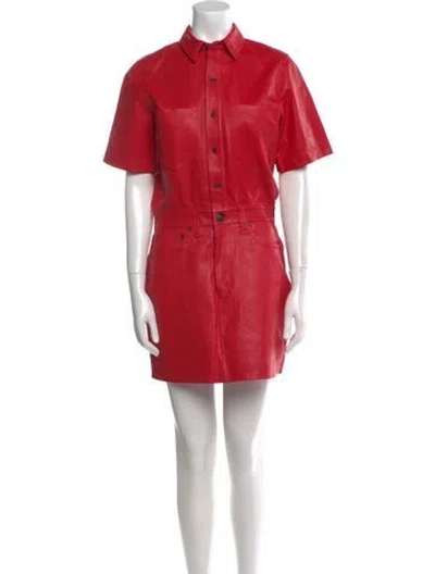 Pre-owned Rag & Bone Leather Mini Dress W/ Tags In Red
