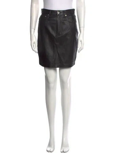 Pre-owned Rag & Bone Leather Mini Skirt In Black