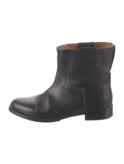 Pre-owned Rag & Bone Leather Moto Boots In Black