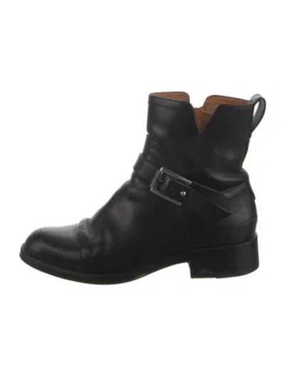 Pre-owned Rag & Bone Leather Moto Boots In Black