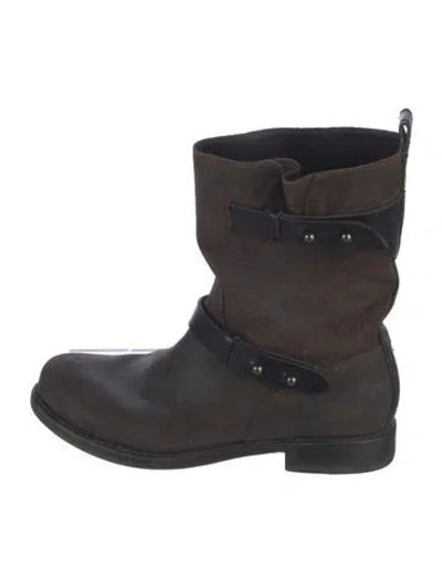 Pre-owned Rag & Bone Leather Moto Boots In Brown