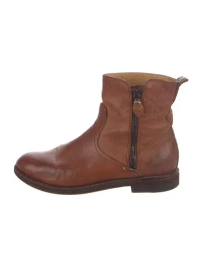 Pre-owned Rag & Bone Leather Moto Boots In Brown