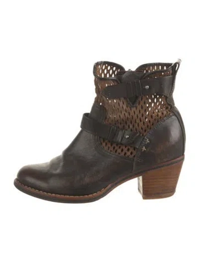 Pre-owned Rag & Bone Leather Moto Boots In Brown