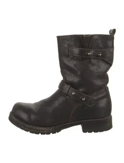 Pre-owned Rag & Bone Leather Moto Boots In Brown