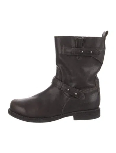 Pre-owned Rag & Bone Leather Moto Boots In Brown