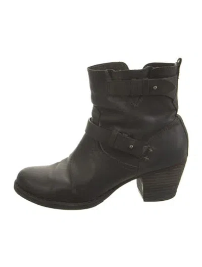 Pre-owned Rag & Bone Leather Moto Boots In Green