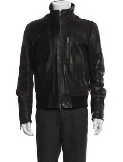 Pre-owned Rag & Bone Leather Moto Jacket In Green