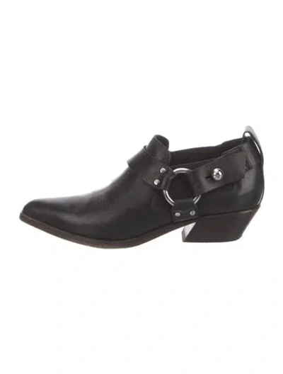 Pre-owned Rag & Bone Leather Mules In Black