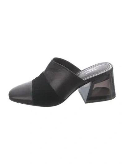 Pre-owned Rag & Bone Leather Mules In Black