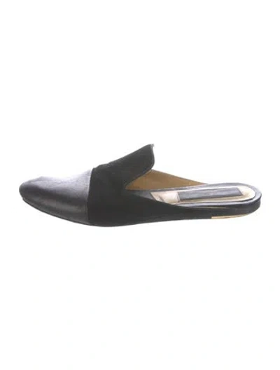 Pre-owned Rag & Bone Leather Mules In Black