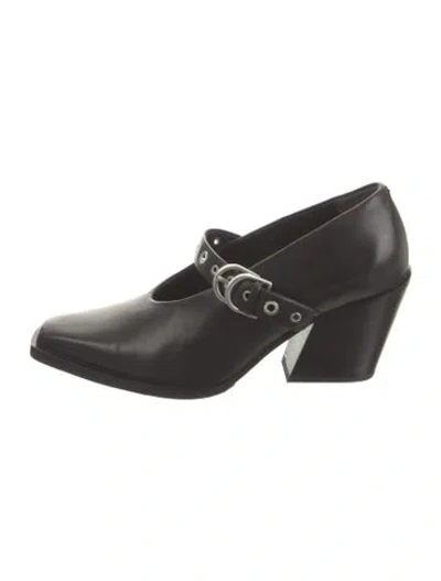 Pre-owned Rag & Bone Leather Mules In Black