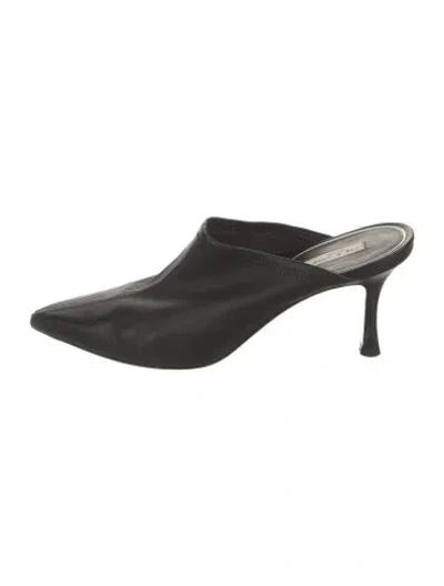Pre-owned Rag & Bone Leather Mules In Black