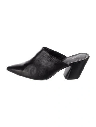 Pre-owned Rag & Bone Leather Mules In Black