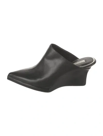 Pre-owned Rag & Bone Leather Mules In Black